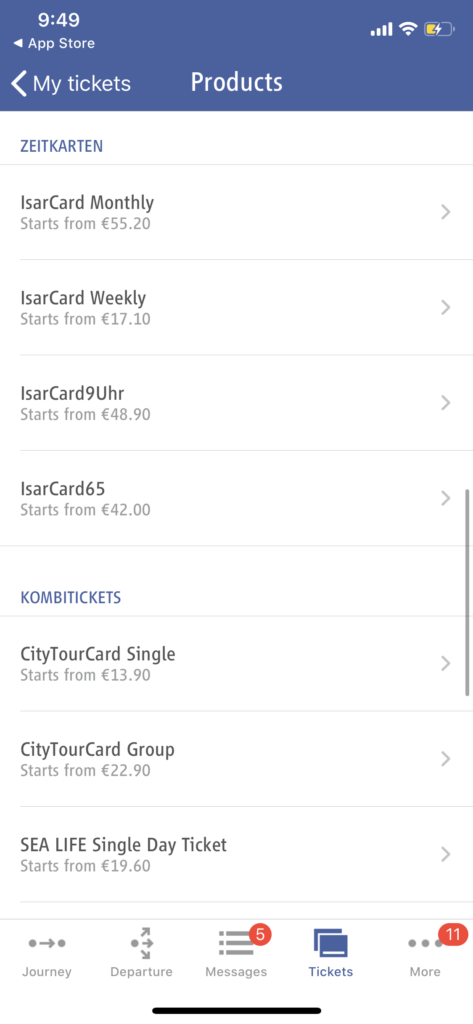 Rejoice! You Can Now Buy Weekly/Monthly Tickets on the MVG App