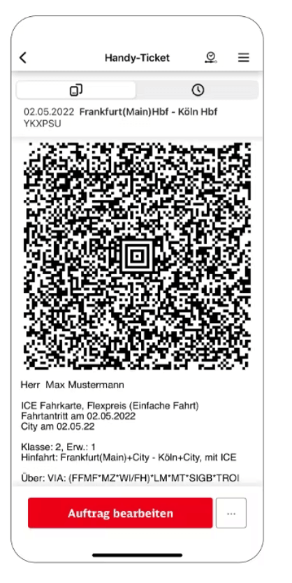 Deutschlandticket / 49 Euro Ticket Deutsche Bahn App