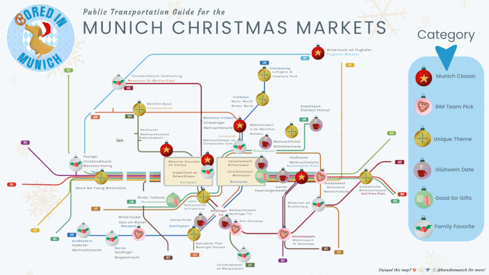 Find All Munich Christmas Markets With Our Special UBahn Map   Munich Christmas Market Ubahn Guide Bored In Munich 